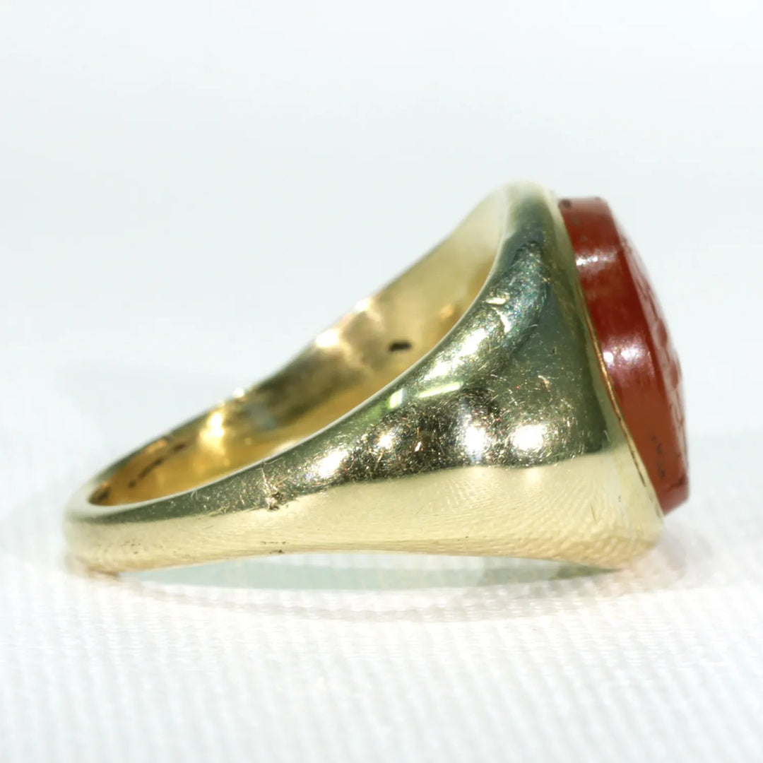 3rd Century Roman Intaglio Carnelian Gold Ring 18k