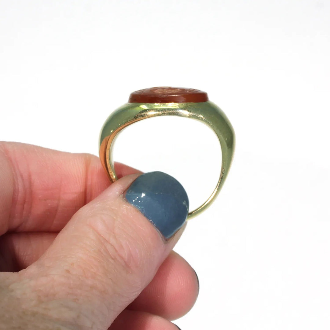 3rd Century Roman Intaglio Carnelian Gold Ring 18k