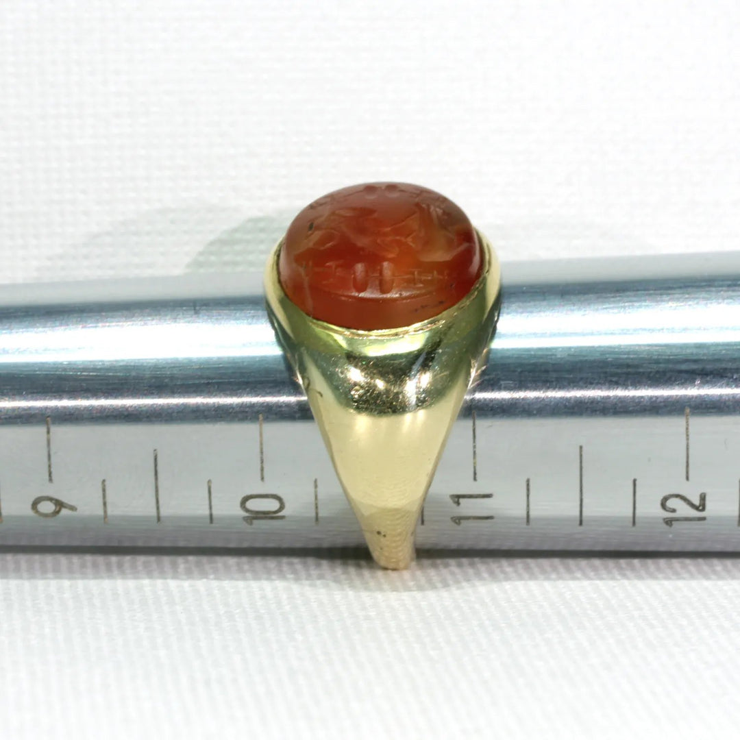 3rd Century Roman Intaglio Carnelian Gold Ring 18k