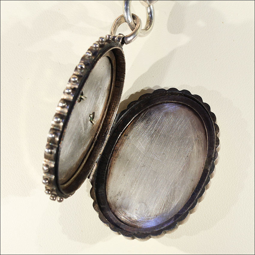 Antique Victorian Collar and Locket with Flowers and Gold Accents