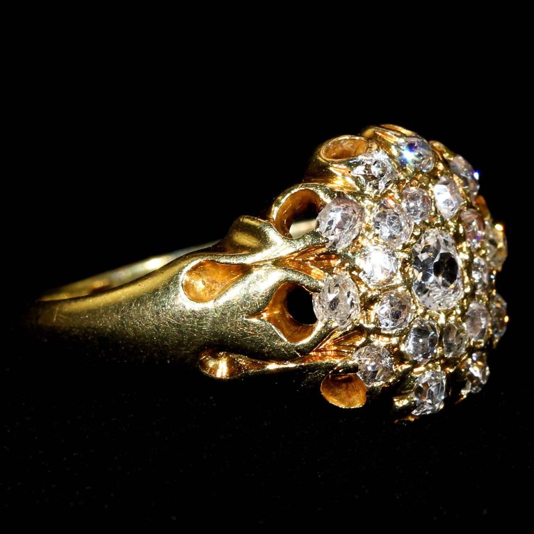 Victorian Diamond Triple Cluster Ring