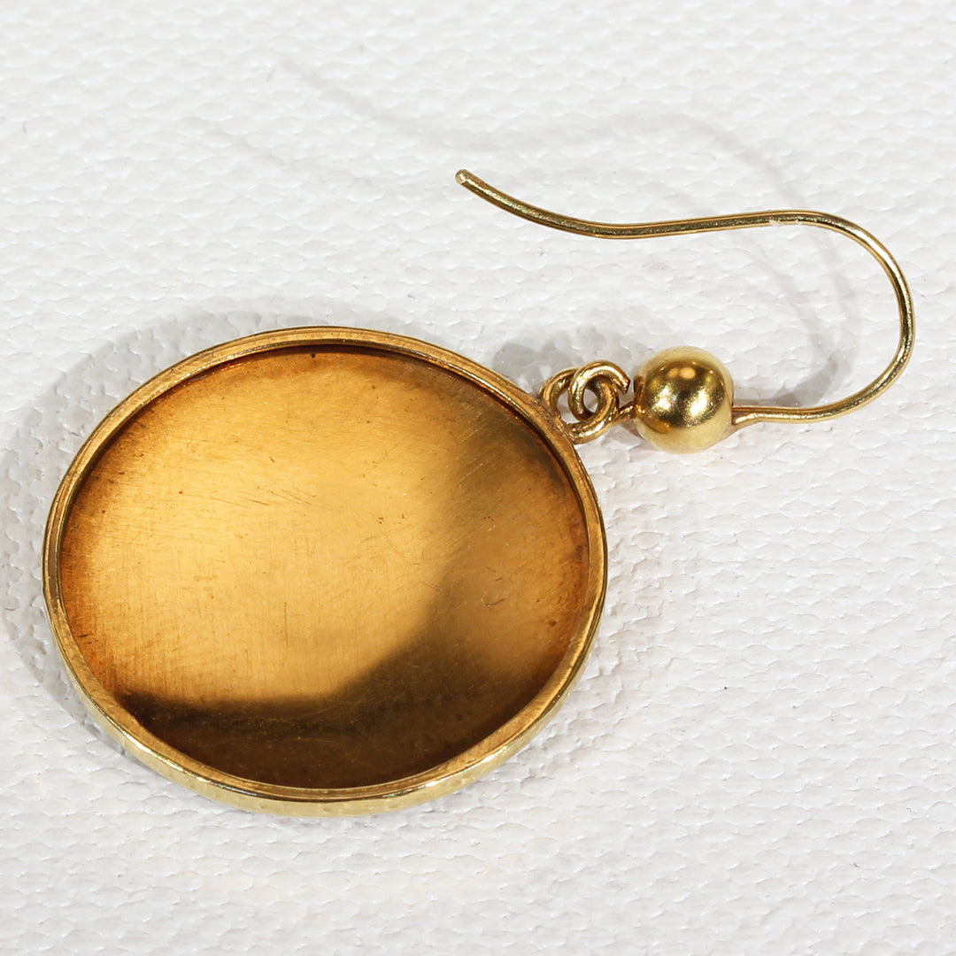 Antique Victorian Gold Enamel Flower Earrings