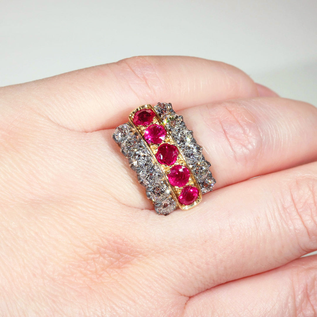 Antique Victorian Diamond and Ruby Ring
