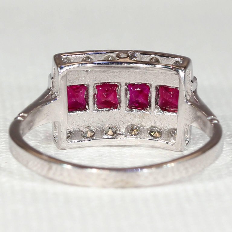 Ruby Diamond White Gold Cocktail Ring