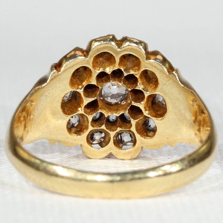 Victorian Diamond Triple Cluster Ring