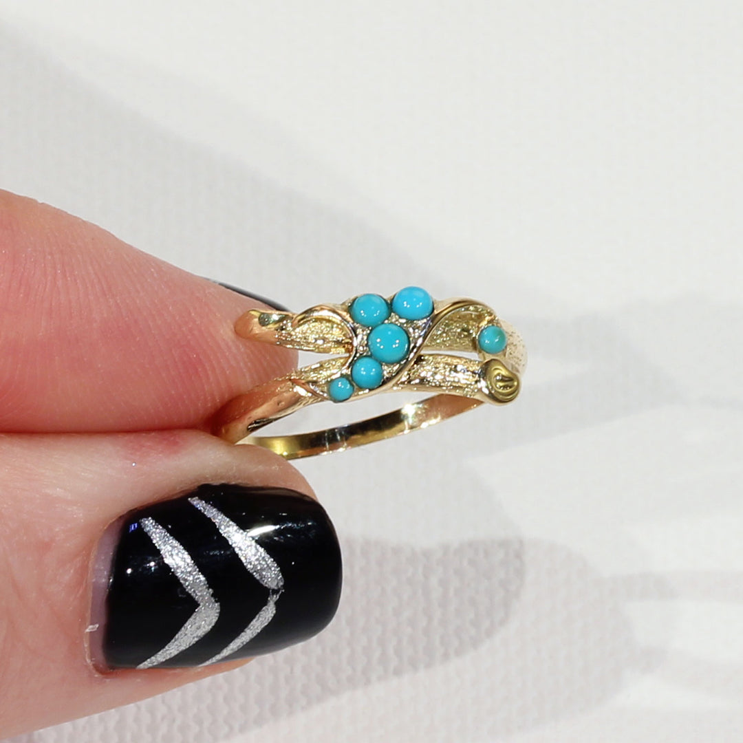 Victorian Turquoise Love Knot Ring