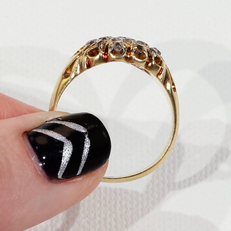 Victorian Diamond Triple Cluster Ring