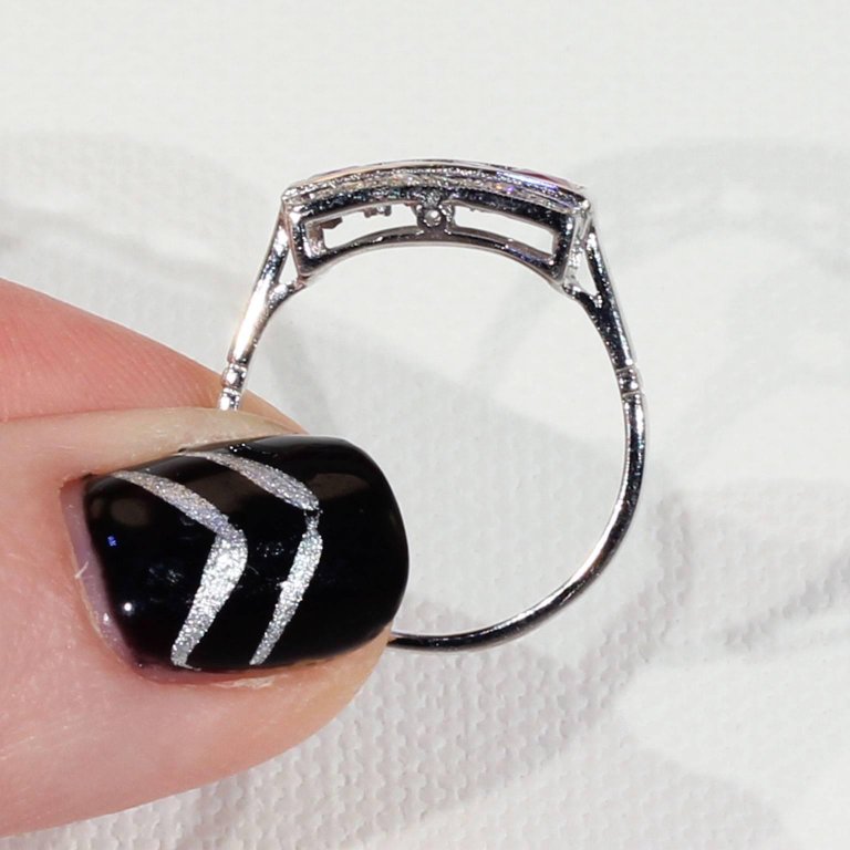 Ruby Diamond White Gold Cocktail Ring