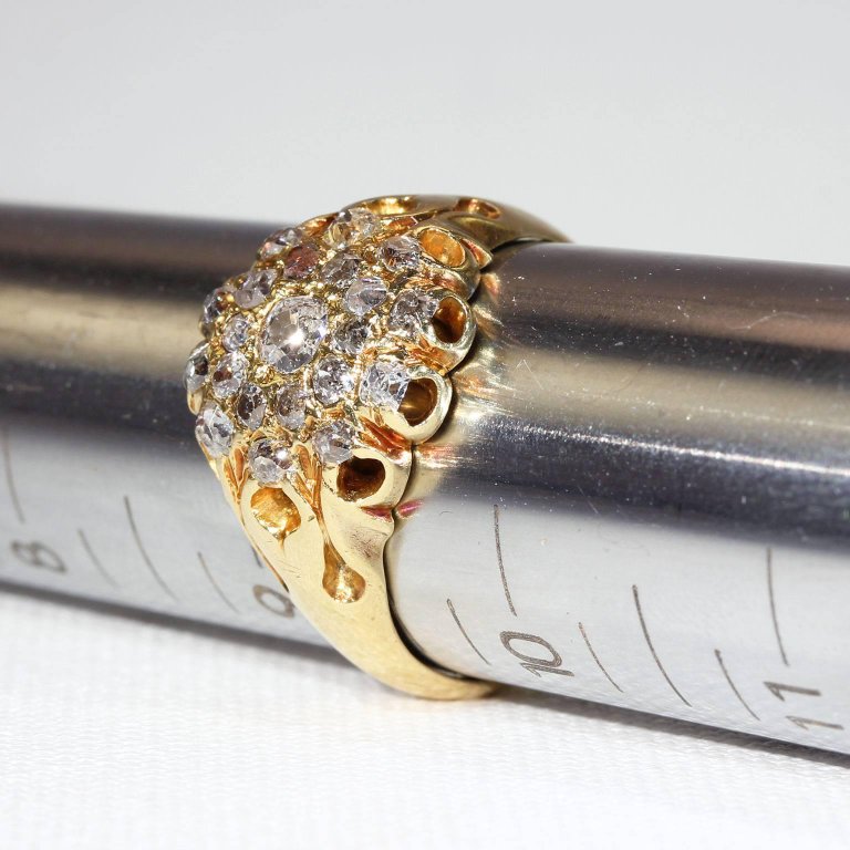 Victorian Diamond Triple Cluster Ring