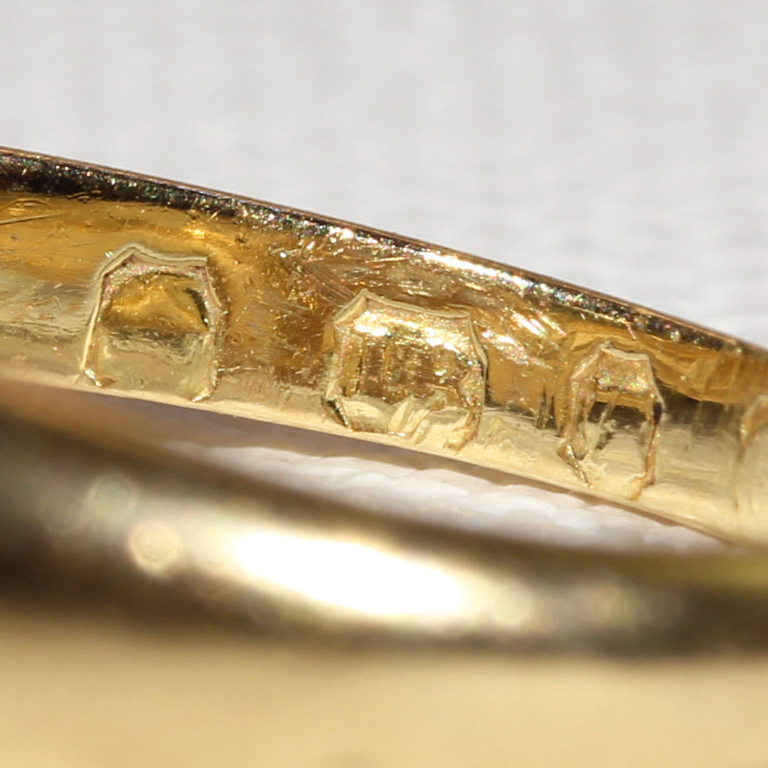 Victorian Cushion Cut Diamond Cluster Ring in 18k Gold