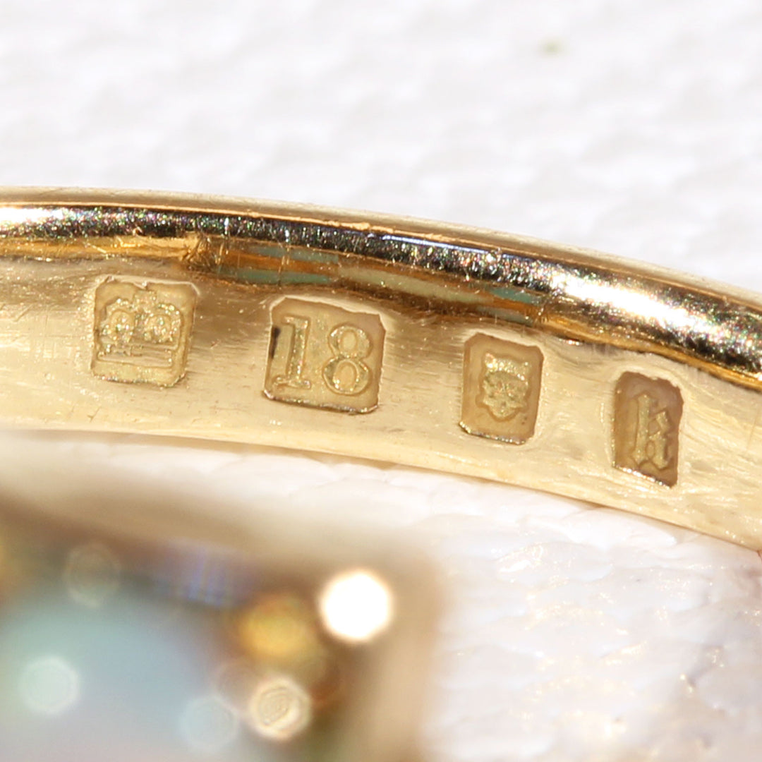 Art Deco Opal Diamond Gold Ring