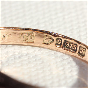 Vintage Art Deco Rose Gold Garnet Solitaire Ring in 9k Gold