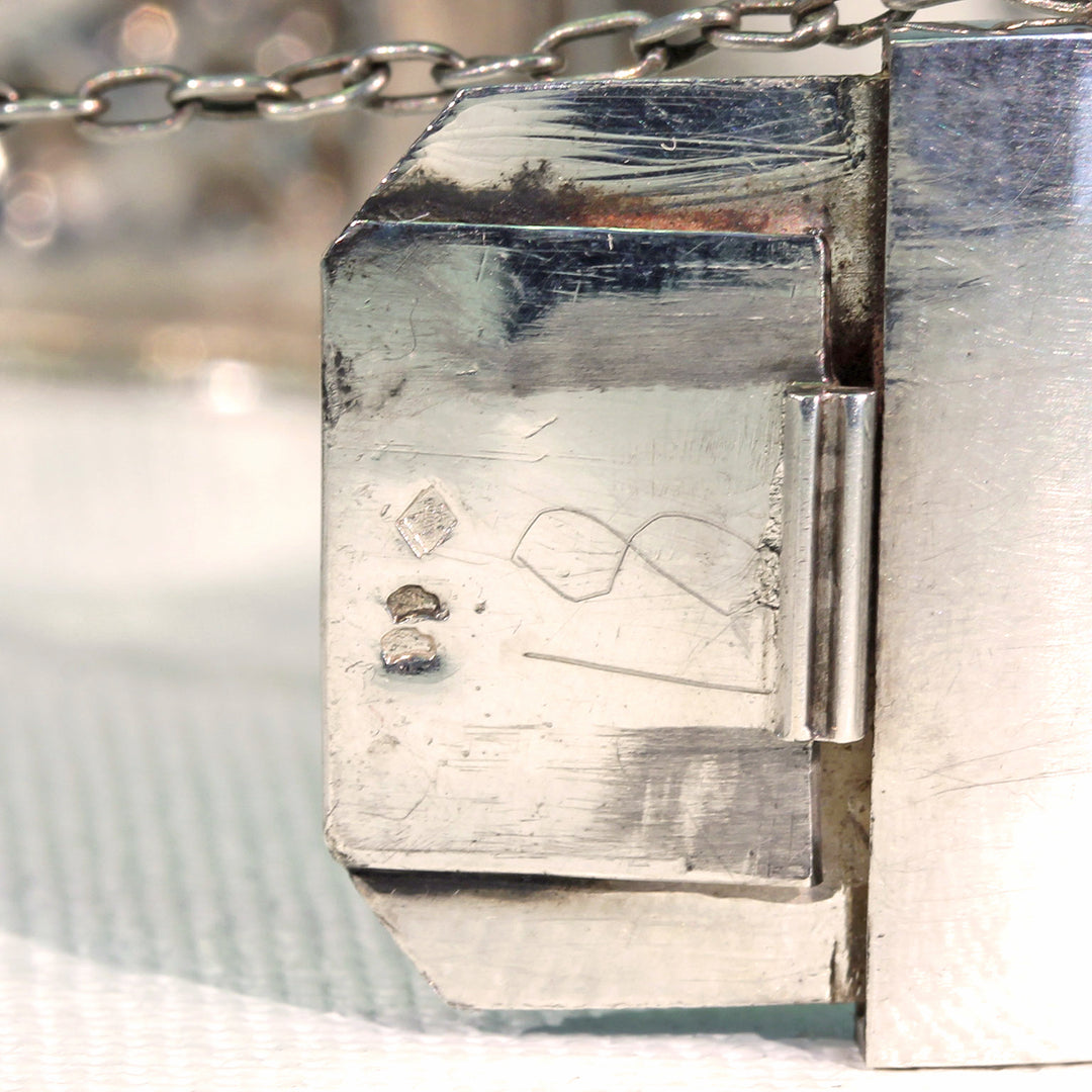 Antique French Repoussed Floral Silver Bangle