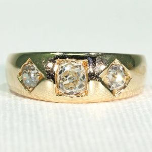 Antique 3 Stone Diamond Ring Engagement or Wedding Band 1 cttw