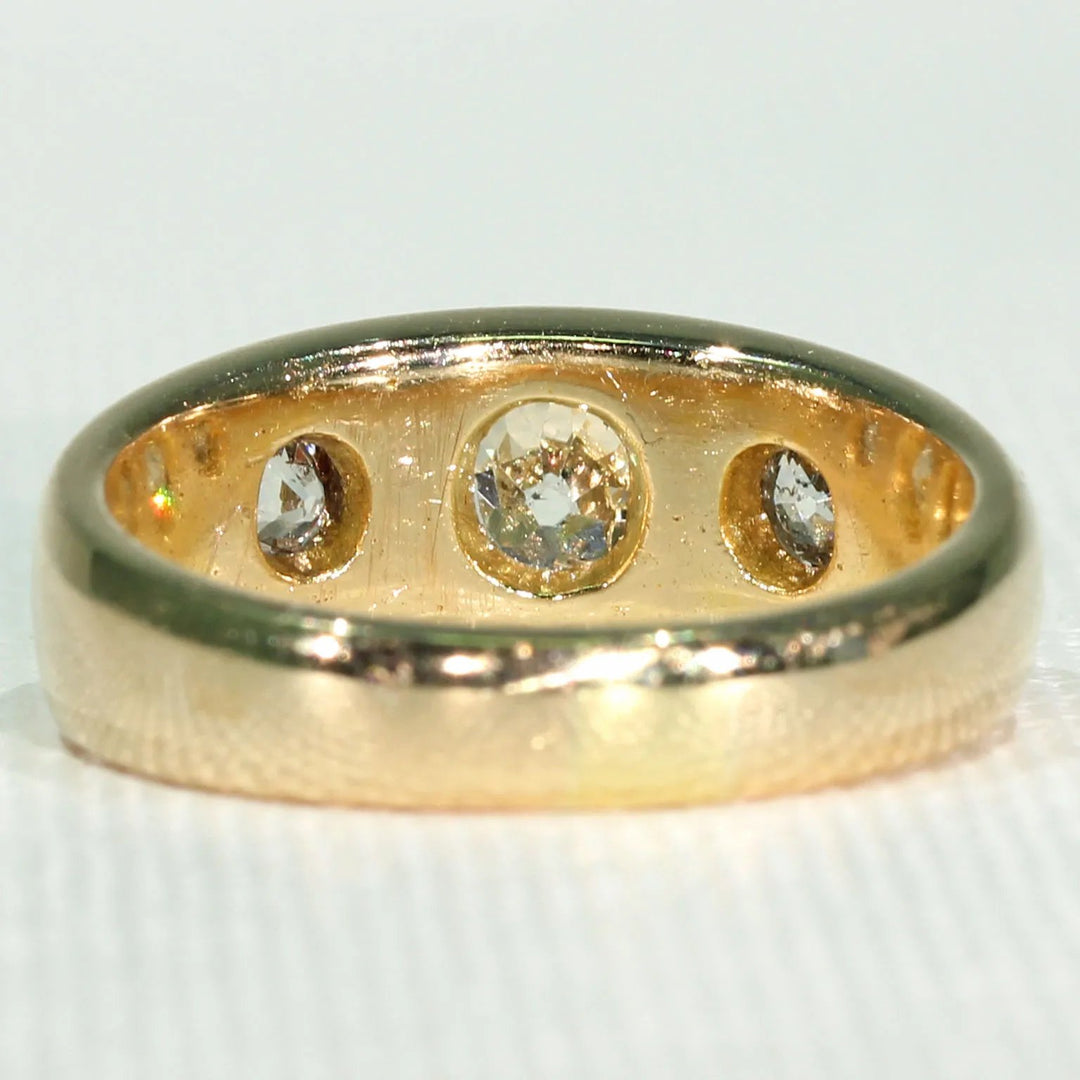 Antique 3 Stone Diamond Ring Engagement or Wedding Band 1 cttw