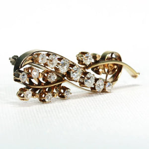 Antique 3cttw Diamond Brooch in 18k Gold