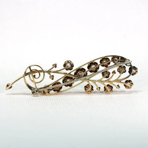 Antique 3cttw Diamond Brooch in 18k Gold