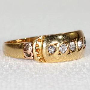 Antique 5 Stone Diamond Ring Wedding Band