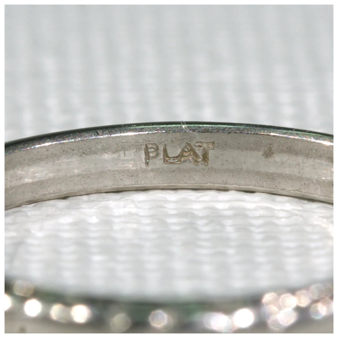 Antique Art Deco Carved Platinum Wedding Band Ring sz 7