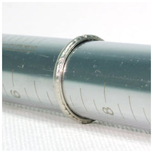 Antique Art Deco Carved Platinum Wedding Band Ring sz 7