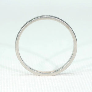 Antique Art Deco Platinum Faceted Wedding Band Ring 8.75