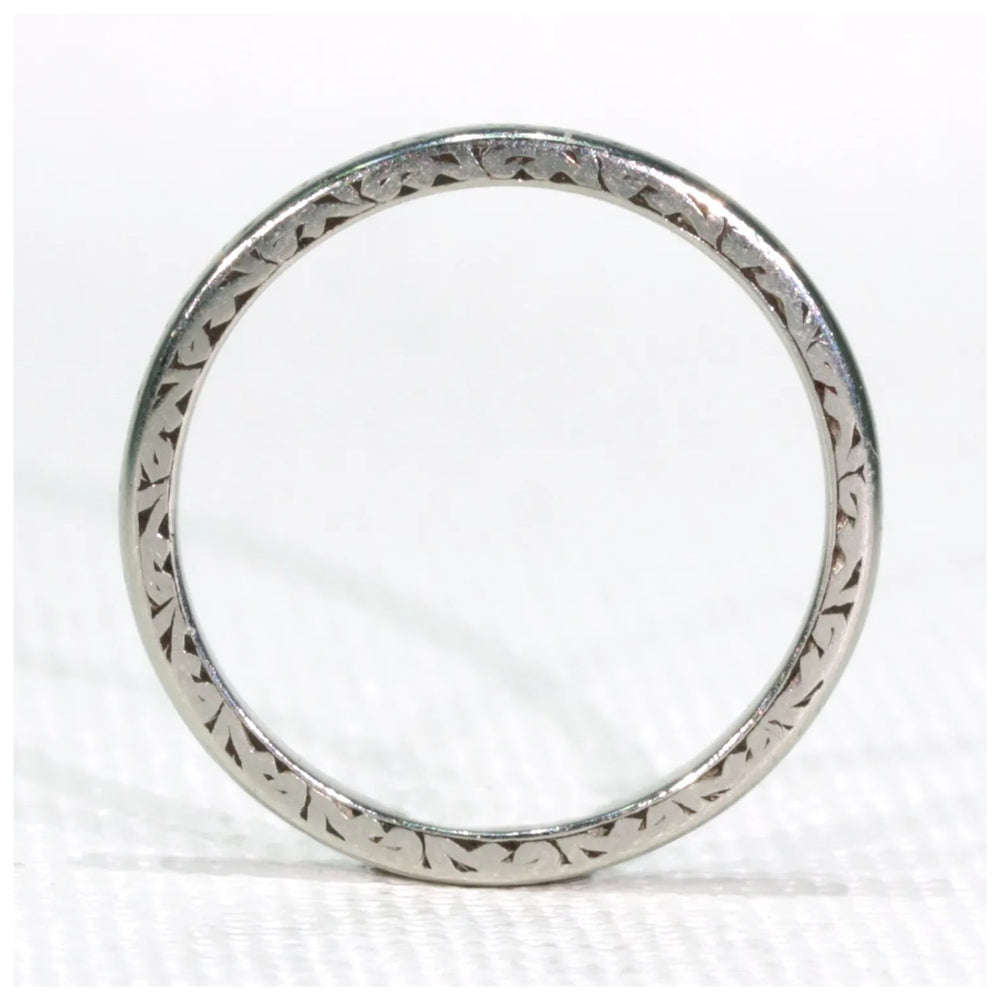 Antique Art Deco Platinum Wedding Band Ring