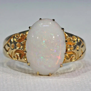 Antique Art Nouveau Opal Ring 18k Gold