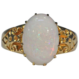 Antique Art Nouveau Opal Ring 18k Gold