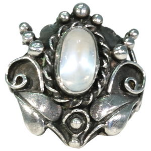 Antique Arts & Crafts Moonstone Silver Ring