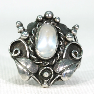 Antique Arts & Crafts Moonstone Silver Ring