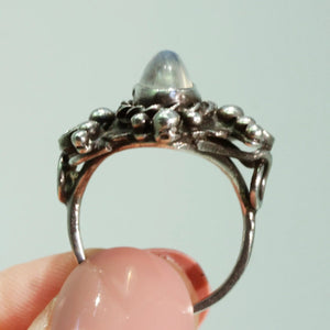 Antique Arts & Crafts Moonstone Silver Ring