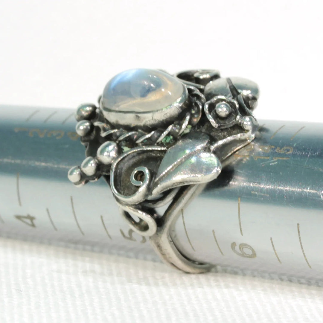 Antique Arts & Crafts Moonstone Silver Ring