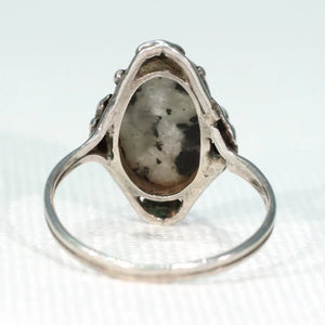 Antique Arts & Crafts Silver Granite Ring