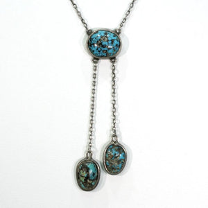 Antique Arts and Crafts Silver Turquoise Necklace