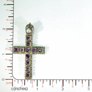 Antique Austro-Hungarian Amethyst Pearl Cross Pendant