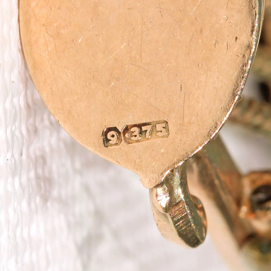 Antique Connemara Marble Gold Scottish Harp Brooch Pin
