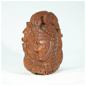 Antique Coquilla Nut Carved Brooch