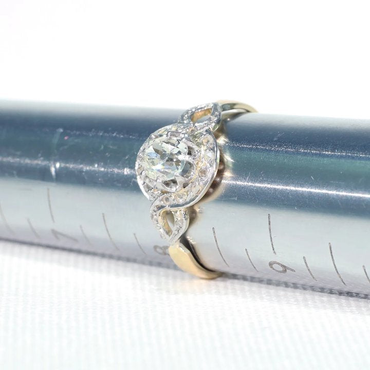 Antique Diamond Engagement Ring 18k and Platinum Edwardian