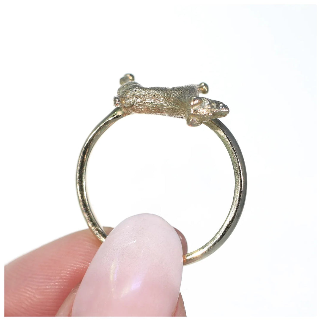 Antique Dog Figure Ring 15k Gold