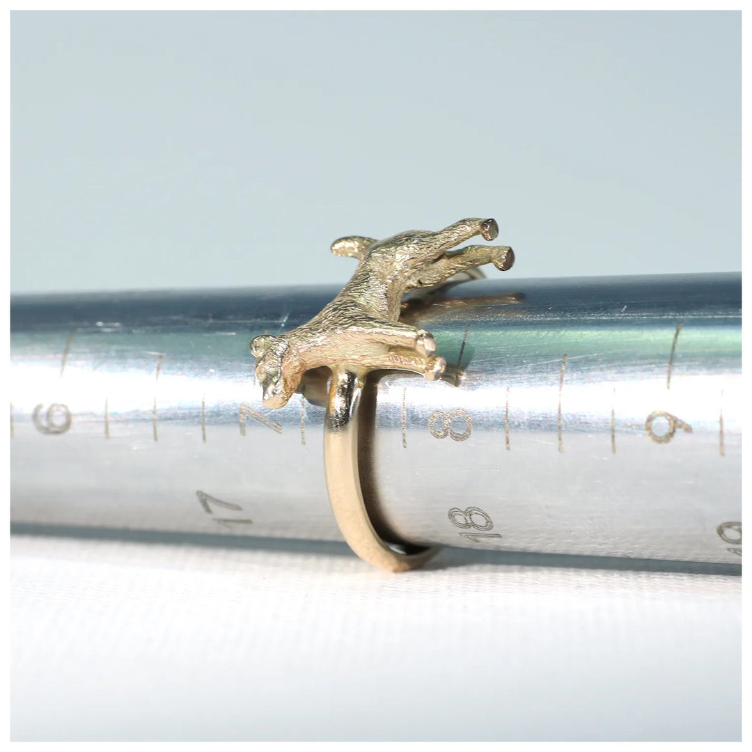 Antique Dog Figure Ring 15k Gold