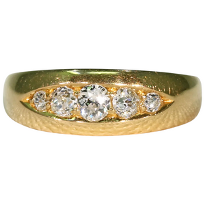 Antique Edwardian 5 Stone Diamond Ring 18K Gold