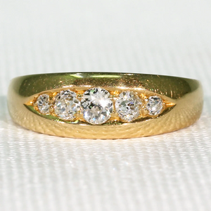 Antique Edwardian 5 Stone Diamond Ring 18K Gold