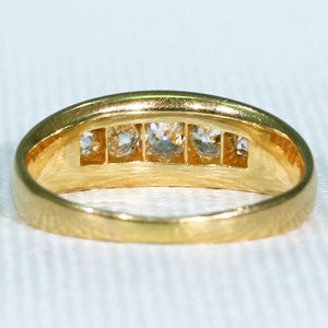 Antique Edwardian 5 Stone Diamond Ring 18K Gold