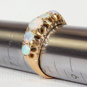 Antique Edwardian 5 Stone Opal Gold Ring