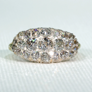 Antique Edwardian Diamond Cluster Ring 18k Gold