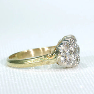 Antique Edwardian Diamond Cluster Ring 18k Gold