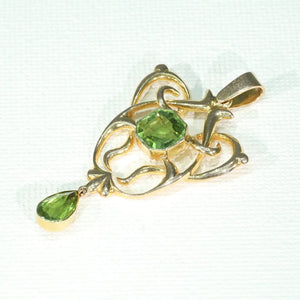 Antique Edwardian Large Peridot 15k Gold Pendant