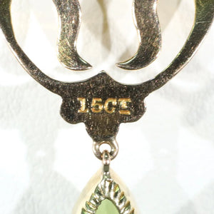 Antique Edwardian Large Peridot 15k Gold Pendant