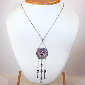 Antique Edwardian Theodor Fahrner Silver Amethyst Necklace