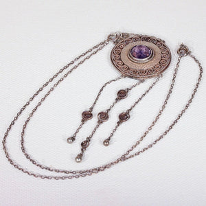 Antique Edwardian Theodor Fahrner Silver Amethyst Necklace